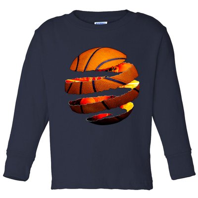 Basketball Tear Toddler Long Sleeve Shirt
