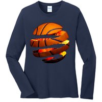 Basketball Tear Ladies Long Sleeve Shirt