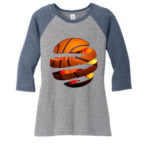 Basketball Tear Women's Tri-Blend 3/4-Sleeve Raglan Shirt