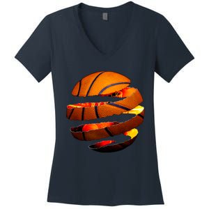 Basketball Tear Women's V-Neck T-Shirt