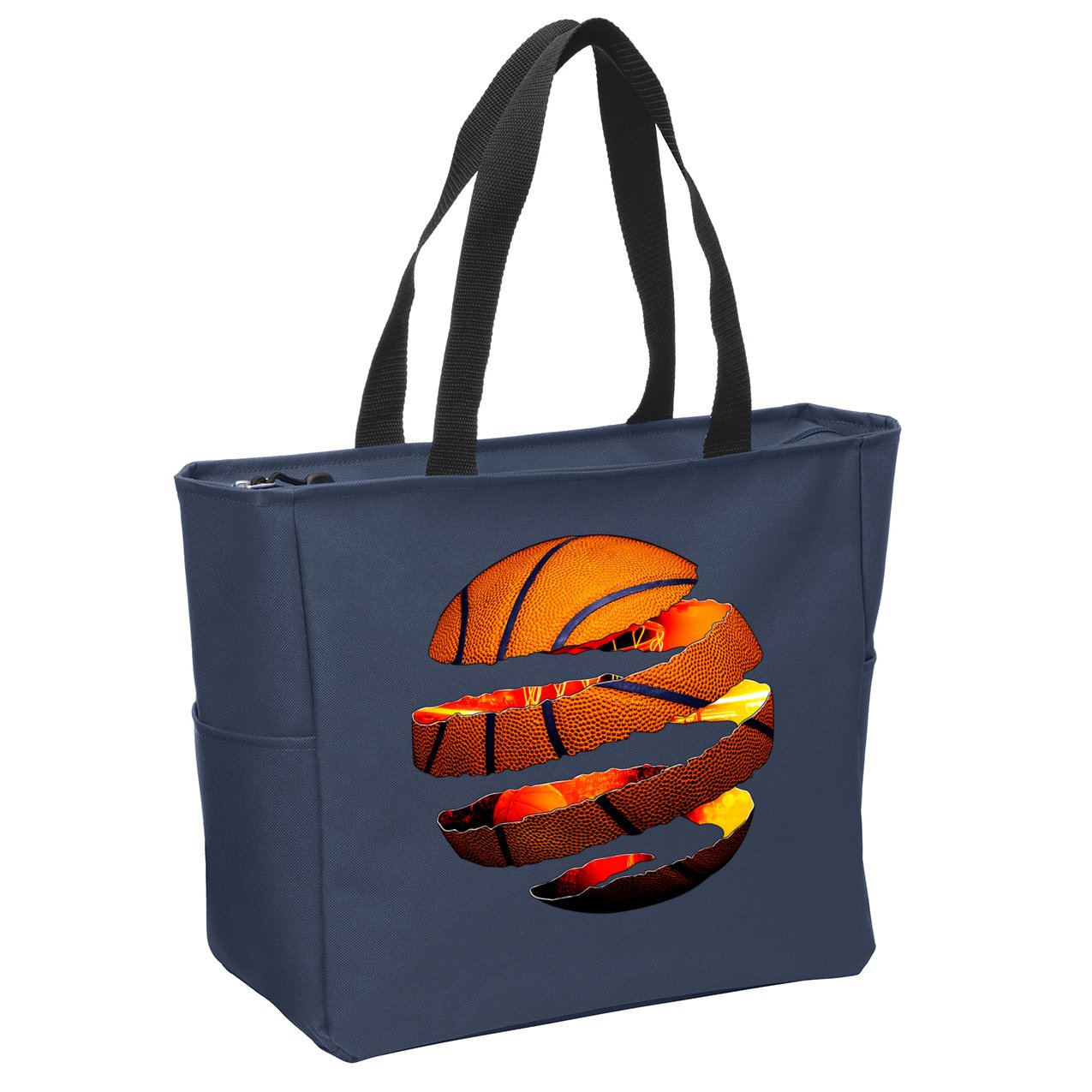 Basketball Tear Zip Tote Bag