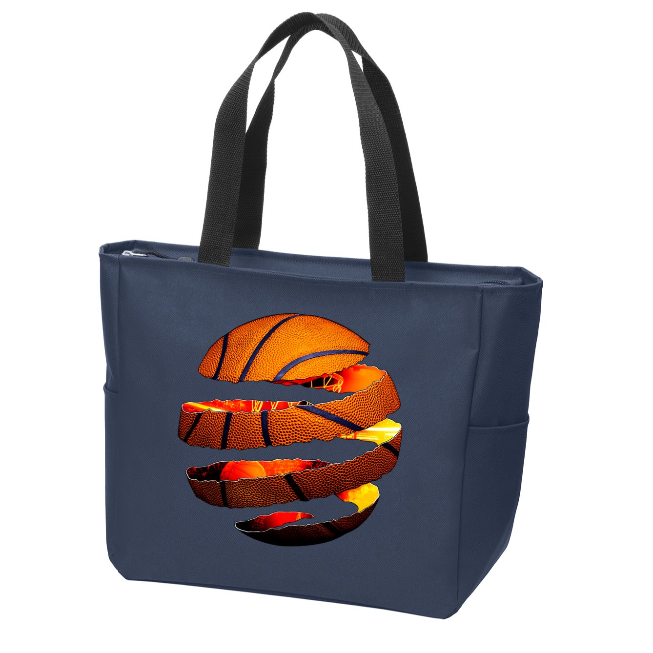 Basketball Tear Zip Tote Bag