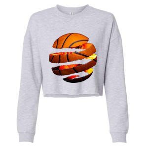 Basketball Tear Cropped Pullover Crew