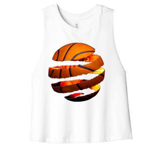 Basketball Tear Women's Racerback Cropped Tank