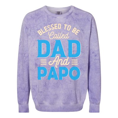 Blessed To Be Called Dad And Papo FatherS Day Grandpa Colorblast Crewneck Sweatshirt