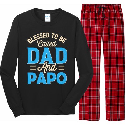 Blessed To Be Called Dad And Papo FatherS Day Grandpa Long Sleeve Pajama Set