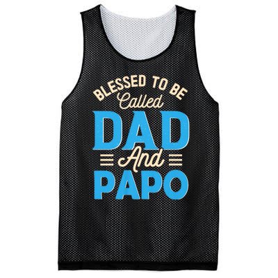 Blessed To Be Called Dad And Papo FatherS Day Grandpa Mesh Reversible Basketball Jersey Tank