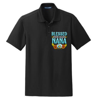 Blessed To Be Called Nana Floral Cute Mothers Day Dry Zone Grid Polo