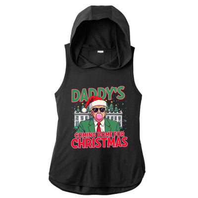 Bubblegum Trump Blowing Christmas Trump Ladies PosiCharge Tri-Blend Wicking Draft Hoodie Tank