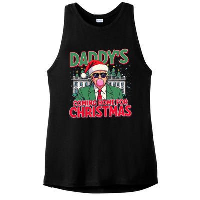 Bubblegum Trump Blowing Christmas Trump Ladies PosiCharge Tri-Blend Wicking Tank