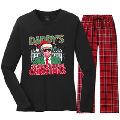 Bubblegum Trump Blowing Christmas Trump Women's Long Sleeve Flannel Pajama Set 