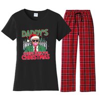 Bubblegum Trump Blowing Christmas Trump Women's Flannel Pajama Set