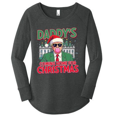 Bubblegum Trump Blowing Christmas Trump Women's Perfect Tri Tunic Long Sleeve Shirt