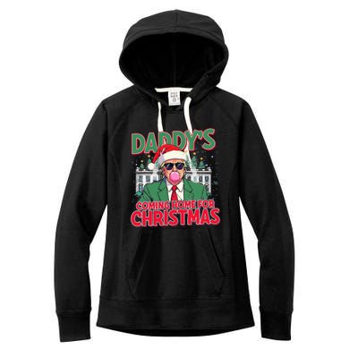 Bubblegum Trump Blowing Christmas Trump Women's Fleece Hoodie