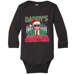 Bubblegum Trump Blowing Christmas Trump Baby Long Sleeve Bodysuit