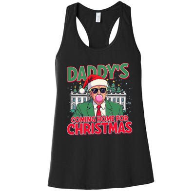 Bubblegum Trump Blowing Christmas Trump Women's Racerback Tank