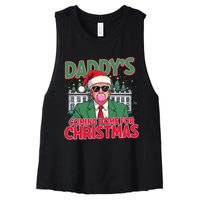 Bubblegum Trump Blowing Christmas Trump Women's Racerback Cropped Tank