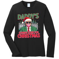 Bubblegum Trump Blowing Christmas Trump Ladies Long Sleeve Shirt