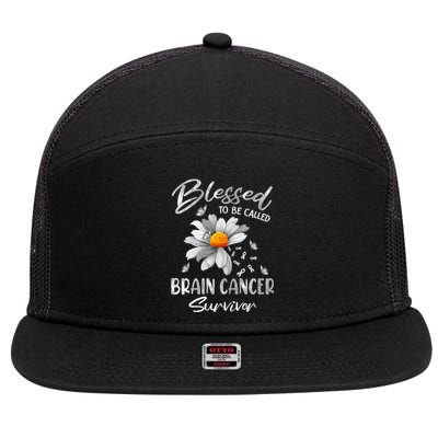 Blessed To Be Called Brain Cancer Survivor Gift 7 Panel Mesh Trucker Snapback Hat