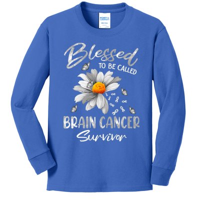 Blessed To Be Called Brain Cancer Survivor Gift Kids Long Sleeve Shirt