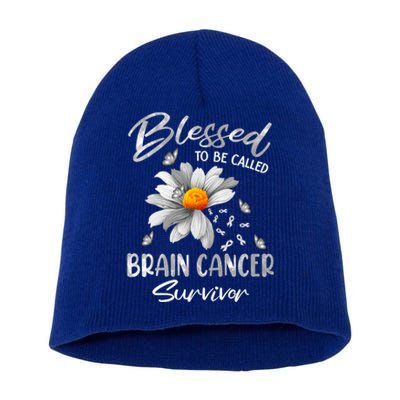 Blessed To Be Called Brain Cancer Survivor Gift Short Acrylic Beanie