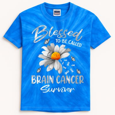 Blessed To Be Called Brain Cancer Survivor Gift Kids Tie-Dye T-Shirt