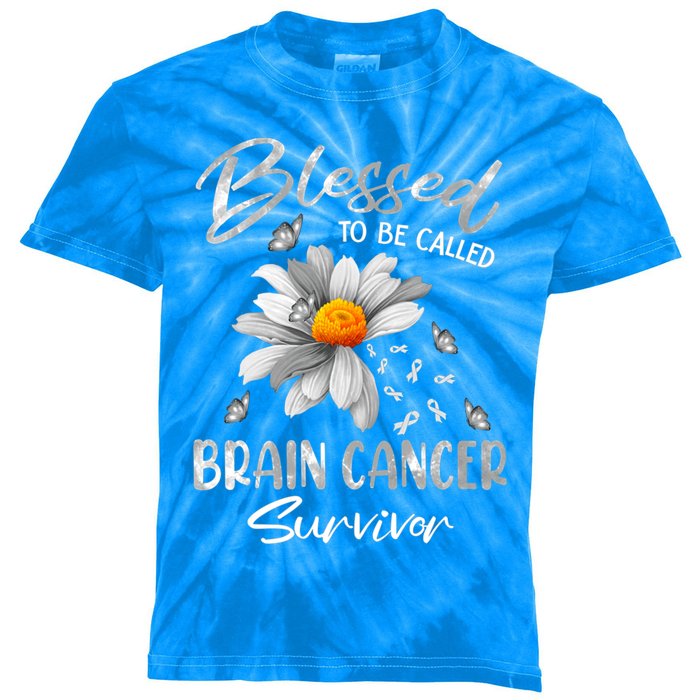 Blessed To Be Called Brain Cancer Survivor Gift Kids Tie-Dye T-Shirt