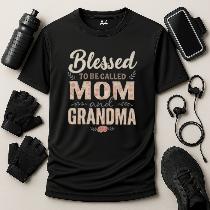 Blessed to Be Called Mom and Grandma Cooling Performance Crew T-Shirt