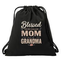 Blessed to Be Called Mom and Grandma Drawstring Bag