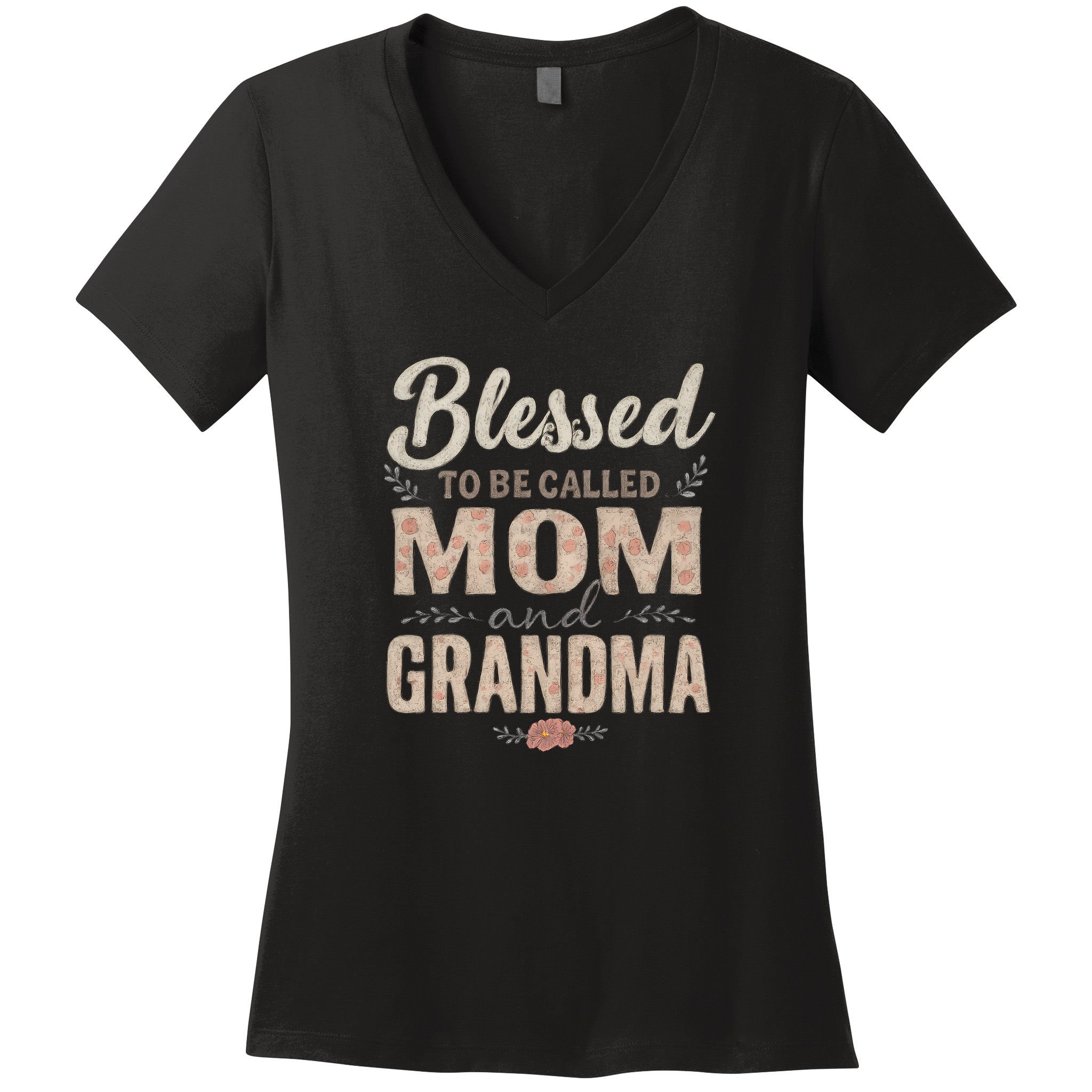 Blessed to Be Called Mom and Grandma Women's V-Neck T-Shirt