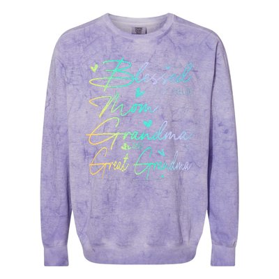 Blessed To Be Called Mom Grandma Colorblast Crewneck Sweatshirt