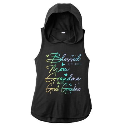 Blessed To Be Called Mom Grandma Ladies PosiCharge Tri-Blend Wicking Draft Hoodie Tank