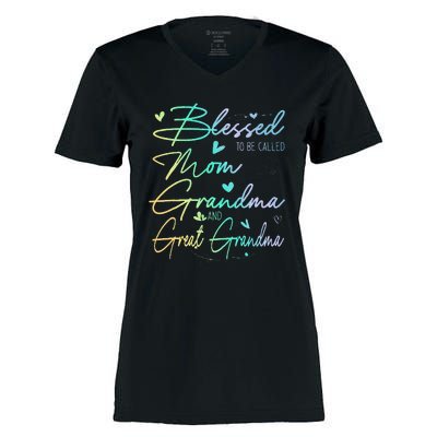 Blessed To Be Called Mom Grandma Women's Momentum V-Neck T-Shirt