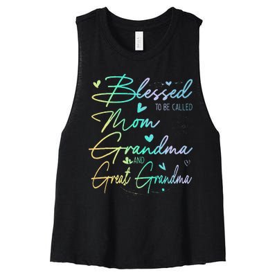 Blessed To Be Called Mom Grandma Women's Racerback Cropped Tank