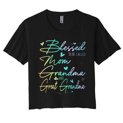 Blessed To Be Called Mom Grandma Women's Crop Top Tee