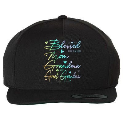 Blessed To Be Called Mom Grandma Wool Snapback Cap