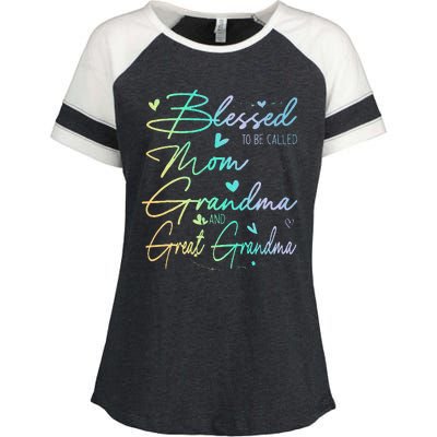 Blessed To Be Called Mom Grandma Enza Ladies Jersey Colorblock Tee