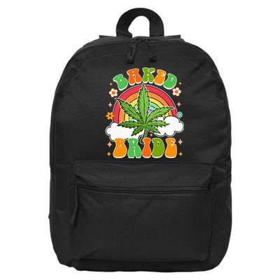 Bride To Be Cannabis Weed Lover Baked Bride Bachelorette 16 in Basic Backpack