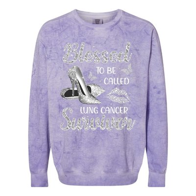 Blessed To Be Called Lung Cancer Survivor High Heels Colorblast Crewneck Sweatshirt