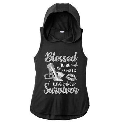 Blessed To Be Called Lung Cancer Survivor High Heels Ladies PosiCharge Tri-Blend Wicking Draft Hoodie Tank