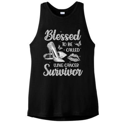 Blessed To Be Called Lung Cancer Survivor High Heels Ladies PosiCharge Tri-Blend Wicking Tank