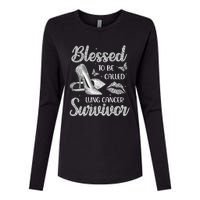 Blessed To Be Called Lung Cancer Survivor High Heels Womens Cotton Relaxed Long Sleeve T-Shirt