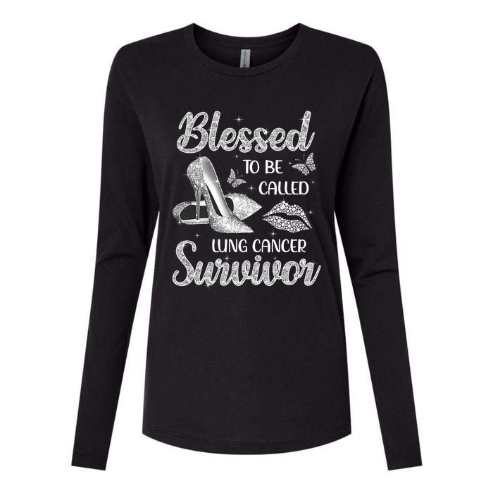 Blessed To Be Called Lung Cancer Survivor High Heels Womens Cotton Relaxed Long Sleeve T-Shirt