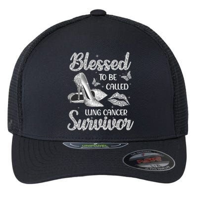 Blessed To Be Called Lung Cancer Survivor High Heels Flexfit Unipanel Trucker Cap