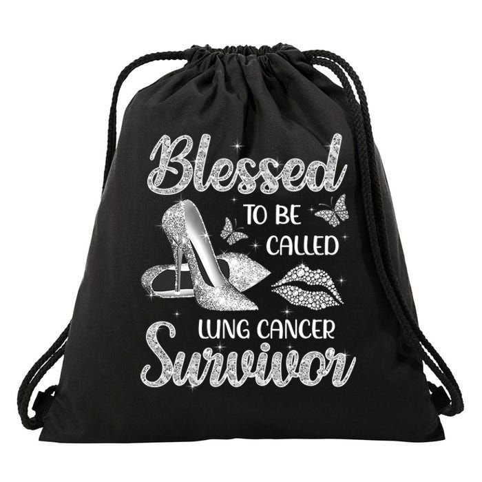 Blessed To Be Called Lung Cancer Survivor High Heels Drawstring Bag