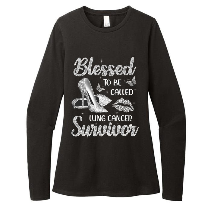 Blessed To Be Called Lung Cancer Survivor High Heels Womens CVC Long Sleeve Shirt