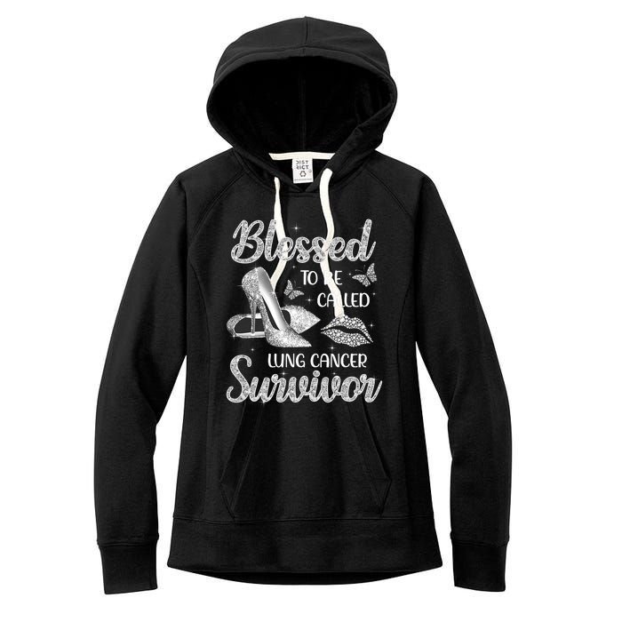 Blessed To Be Called Lung Cancer Survivor High Heels Women's Fleece Hoodie