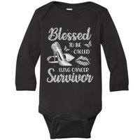 Blessed To Be Called Lung Cancer Survivor High Heels Baby Long Sleeve Bodysuit