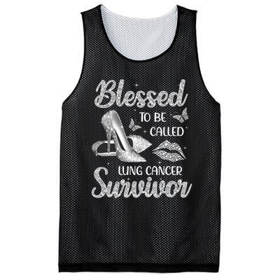 Blessed To Be Called Lung Cancer Survivor High Heels Mesh Reversible Basketball Jersey Tank