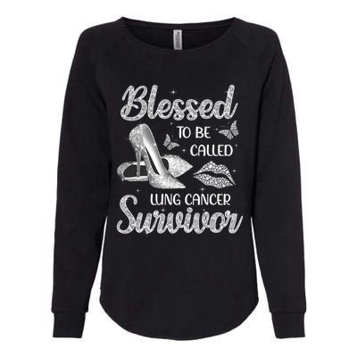 Blessed To Be Called Lung Cancer Survivor High Heels Womens California Wash Sweatshirt